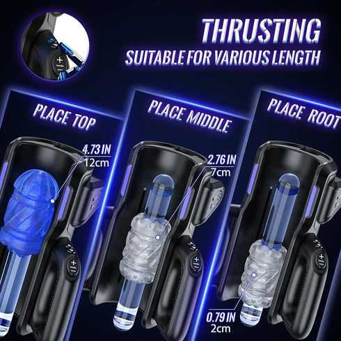 Dual Handles Leten King Sex Machine Electric Thrusting Male Masturbator Orgasm Adult Toys 2 Soft Sleeve Voice Penis Stimulator