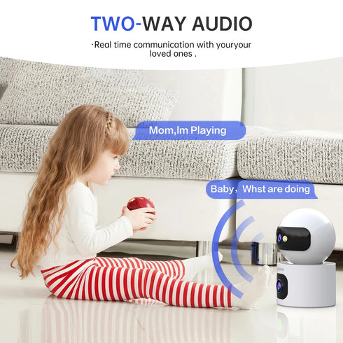 Lenovo Dual Lens HD IP Security Camera 8MP indoor WiFi Camera Auto Tracking Color Night CCTV Audio Video Surveillance Camera