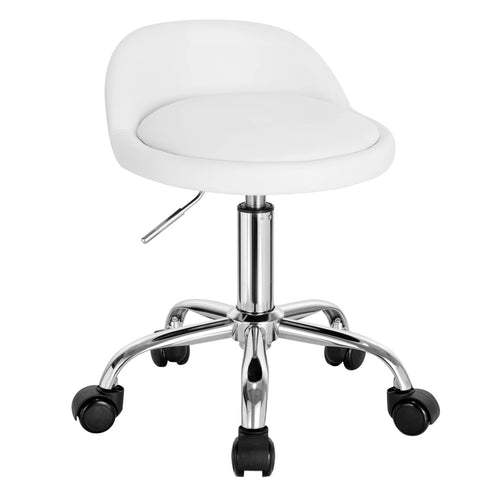 WOLTU Swivel Office Stool with Wheels Height Adjustable Computer Chair With Low Backrest Work Roller Rocker Dressing Stool