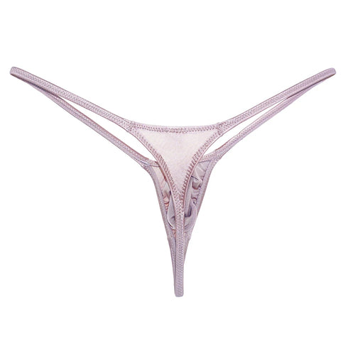 YAULAANG Sexy men's gloss gay underwear oily G-Strings thong Shiny low-waisted High Elasticity mens lingerie