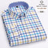 100% Cotton Oxford Men's Shirts Long Sleeves Plaid Soft Regular Fit Formal Dress Shirt Pocket Social Blouse Male Clothes S-7XL