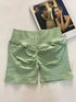 TEVEO Short De Yoga Femme Extensible Respirant Pêche Hanche Hanche Fitness Short de Course Hanche Haute Stretch Mèches De Sueur