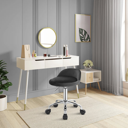 WOLTU Swivel Office Stool with Wheels Height Adjustable Computer Chair With Low Backrest Work Roller Rocker Dressing Stool