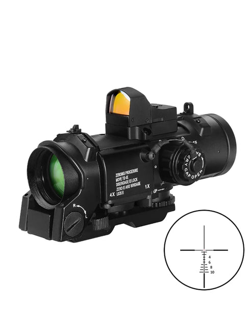 1x-4x Fixed Dual Purpose Scope With Mini Red Dot Scope Red Dot Sight Hunting Scopes