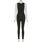 Pencil Jumpsuit Women New Full Seasons Casual Fitness Sporty Playsuit Sleeveless Slim Activewear All In One Jumpsuit Clothing