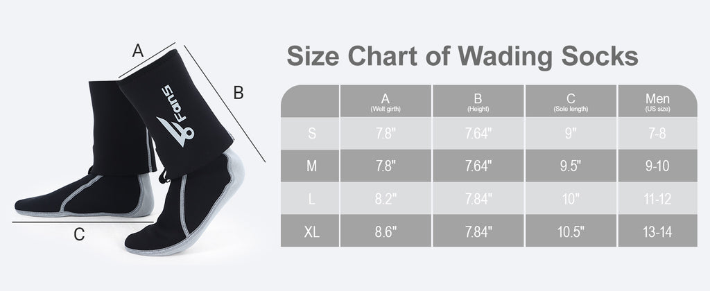 8 Fans Men's Neoprene Wading Socks for Fishing – Guard and Comfortable Wet Wader Sock