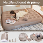 Luxury Double Camping Air Mattress with Integrated Air Pump & LED Light 5 Min Fast Inflate Waterproof Sleeping Pad