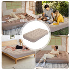 Luxury Double Camping Air Mattress with Integrated Air Pump & LED Light 5 Min Fast Inflate Waterproof Sleeping Pad