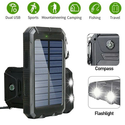 10000000mAh Solar Power Bank last 2USB LED Battery Charger For Cell Phone