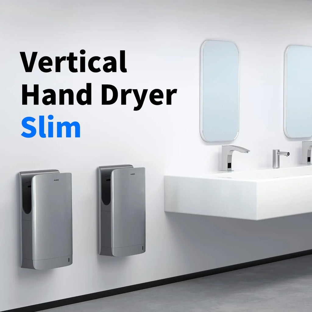 AIKE Automatic Hand Dryer for Bathroom Jet Hand Dryer with HEPA Filtered Vertical Slim Compact High Speed Wall Dryers 1400-1750W