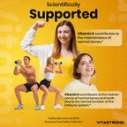 Vitastrong D3 + K2 Vitamin 365 days Tablets 2000 IU, 100 mcg, MK-7 for the support of the immune system, joints, muscles and bones