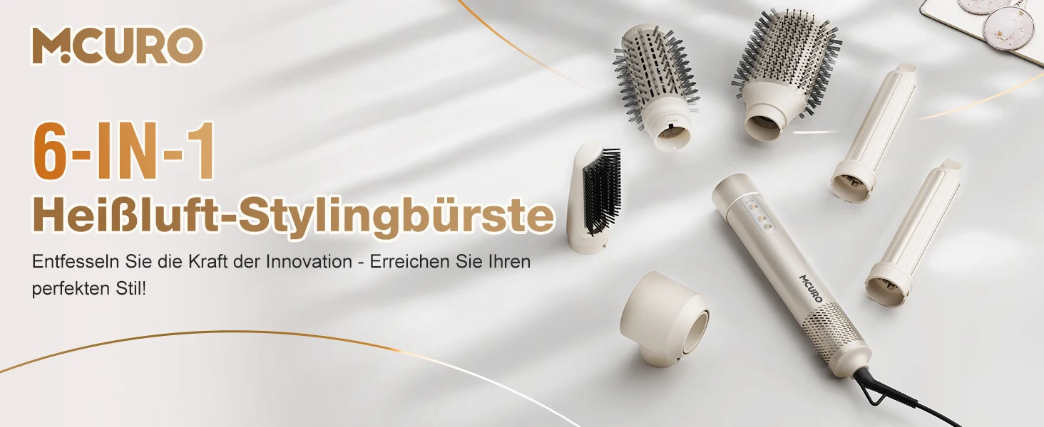 6-in-1 Multi-Hair Styler, Hot Air Brush, 110000 RPM Quick Dry & Styler With Negative Ion, Hair Dryer With 3 Temperature,