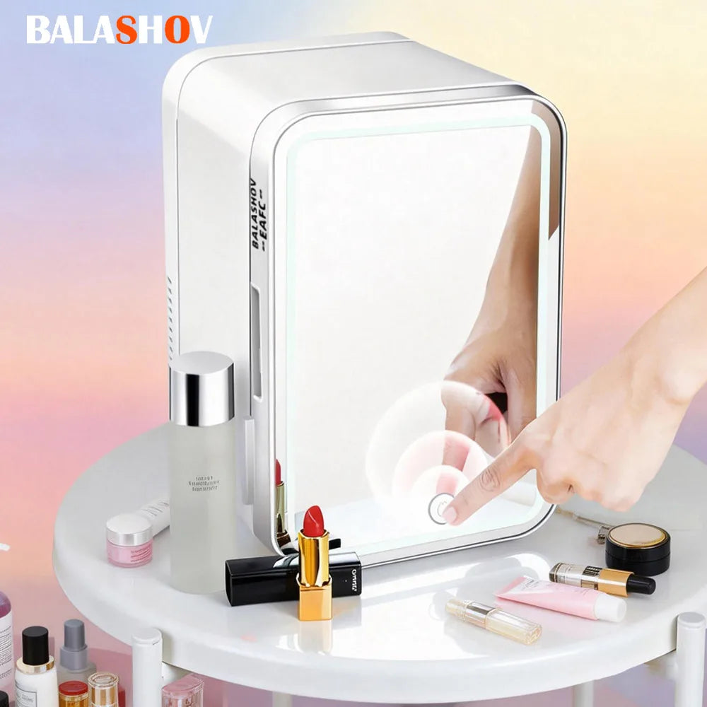 4L Multifunctional Mini Refrigerator Cosmetic Dormitory Fridge Control Use Countertop Portable Fridge Mirror 220V EU