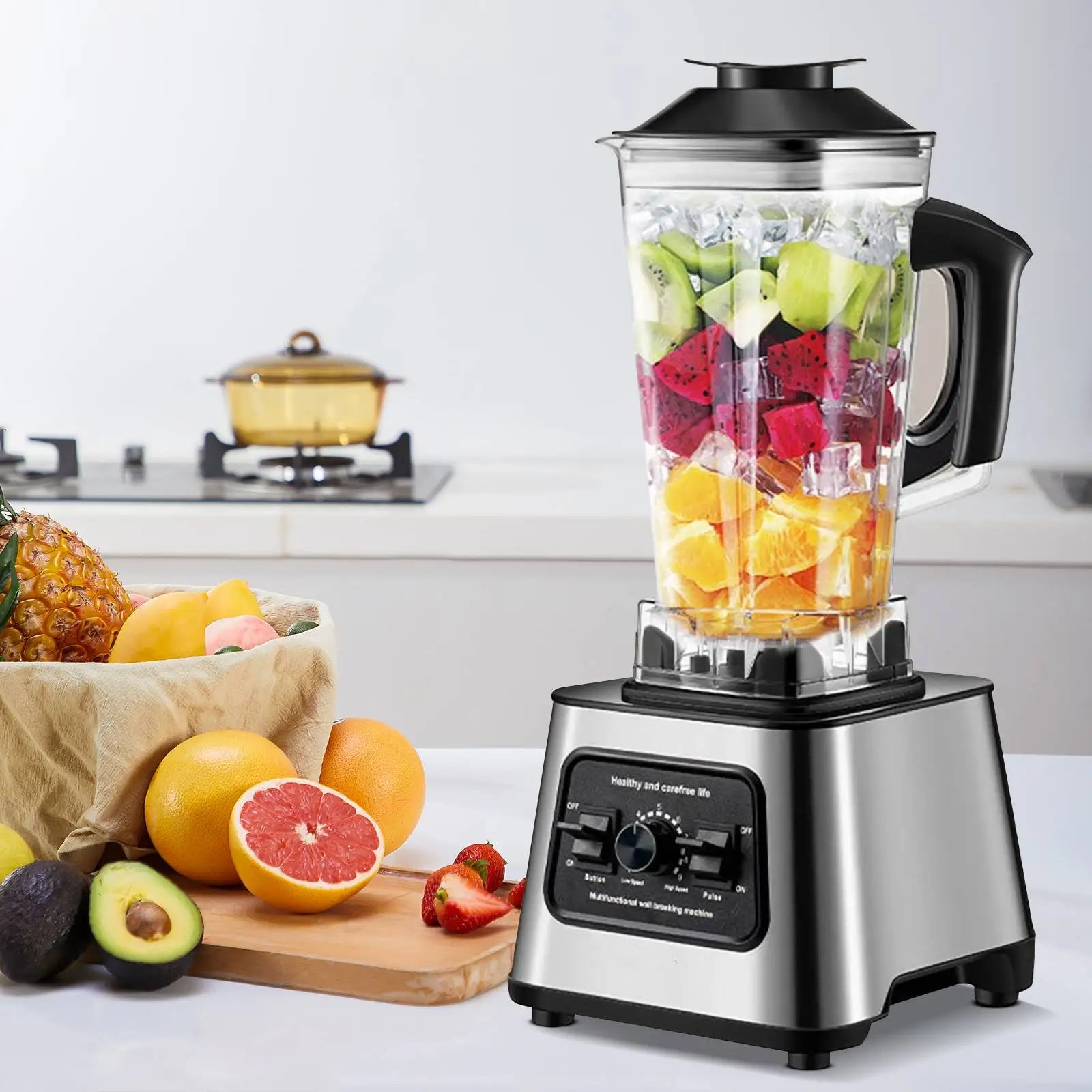 OWJHE 2700RPM 6000W Powerful Blender Mixer Juicer Smoothie Maker Table Blenders 2.5L Container Food Processor for Ice Nut Fruit