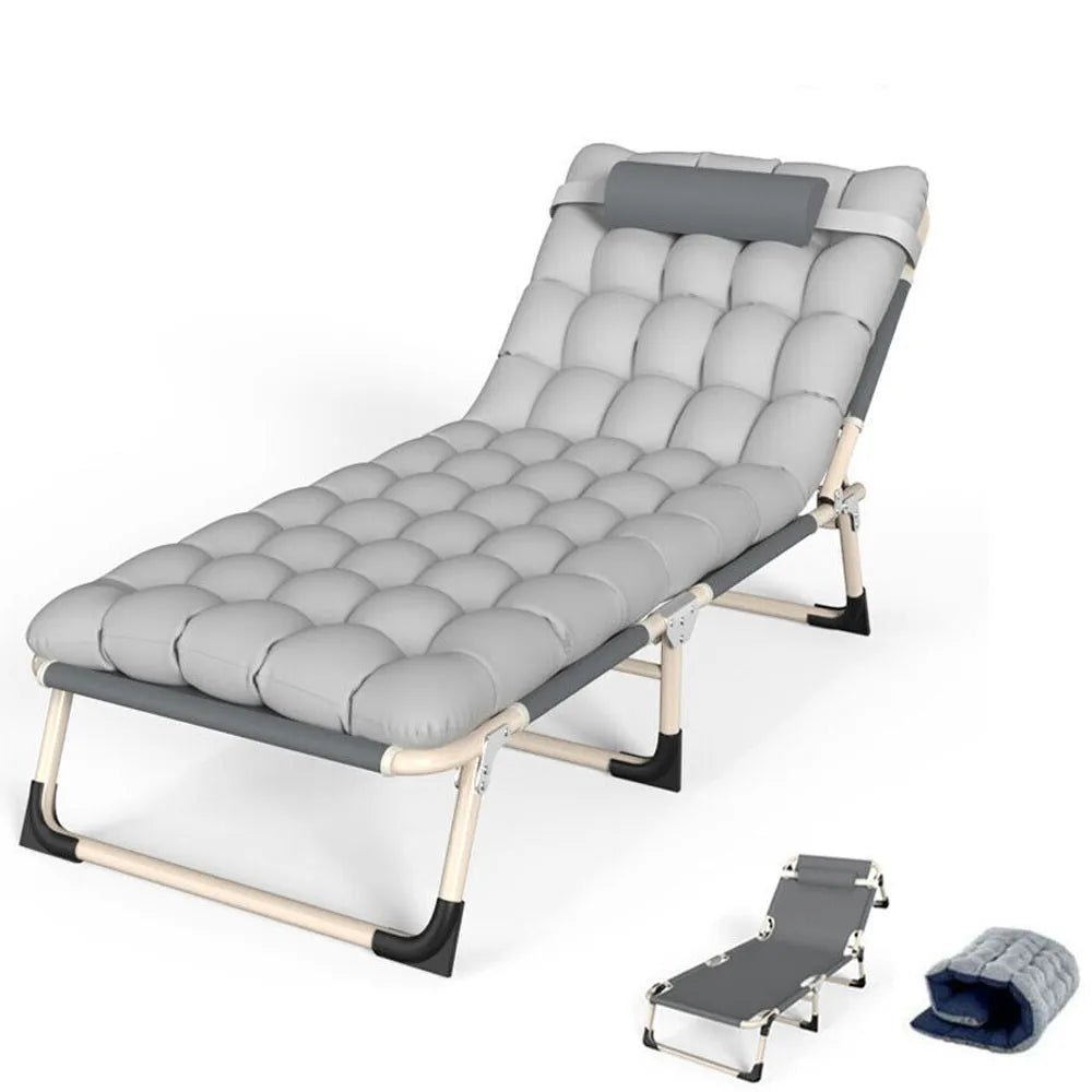 Folding bed for camping and travel, sturdy, foldable, lightweight, for adults, with mattress