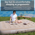 Luxury Double Camping Air Mattress with Integrated Air Pump & LED Light 5 Min Fast Inflate Waterproof Sleeping Pad