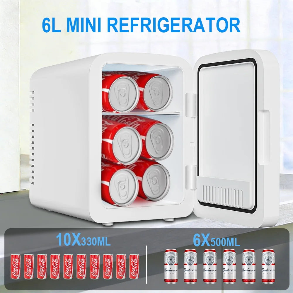 Mirror Car Refrigerator Home Small Fridge Mask For Makeup Cosmetics Home Refrigerator Cooling With LED Light Refrigerator For Makeup 4L/6L EU