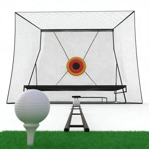 Golf Training Net With Ball Return And Ball Blanket, Large Golf Training Device With Carry Bag For Chipping and Swing, 305 x 244 cm
