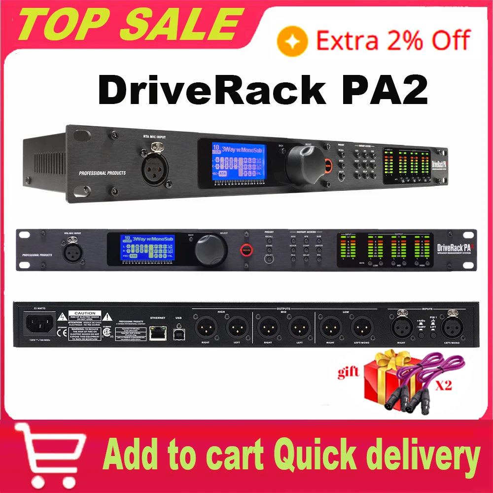 DriveRack PA2 2 Input 6 Output Digital Audio Processor Original Software Professional Audio Equipment Speaker System