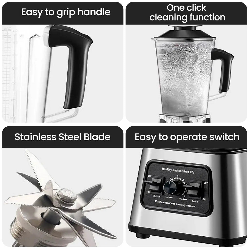 OWJHE 2700RPM 6000W Powerful Blender Mixer Juicer Smoothie Maker Table Blenders 2.5L Container Food Processor for Ice Nut Fruit