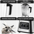 OWJHE 2700RPM 6000W Powerful Blender Mixer Juicer Smoothie Maker Table Blenders 2.5L Container Food Processor for Ice Nut Fruit