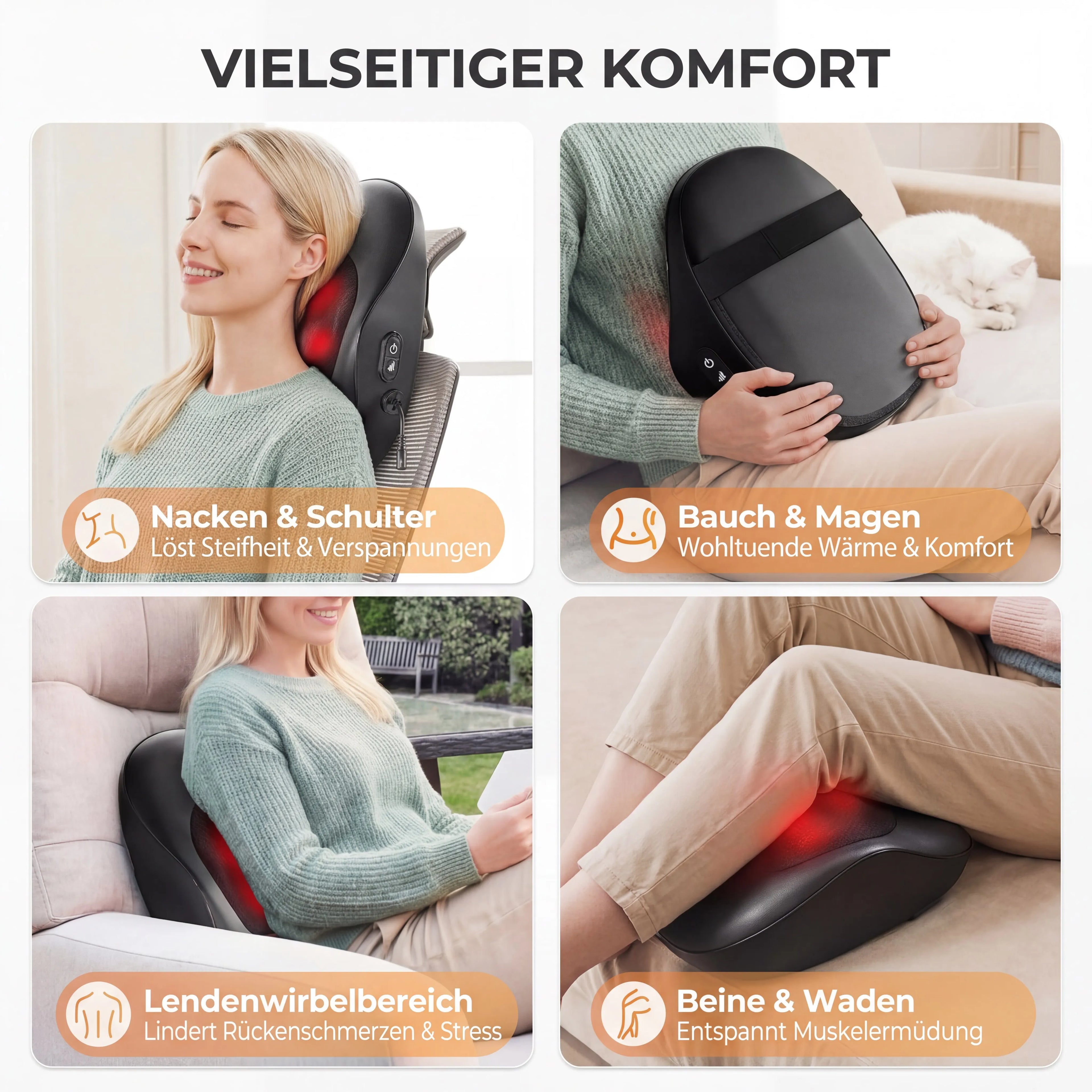 Massager with Heating, 3D Shiatsu Massager for Relaxation, Heated Massage With Shiatsu Kneading Massage, Best Gift for Men Women