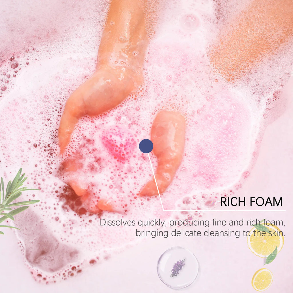 OceAura 6pcs Bubble Bath Bomb Ball Exfoliating Body Nourish Skin Relieve Fatigue Stress Anxiety Clean Pores Body Bath Bomb Set