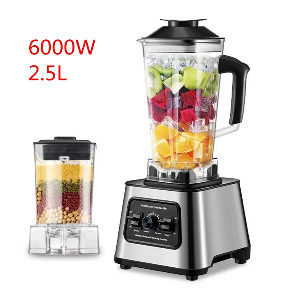 OWJHE 2700RPM 6000W Powerful Blender Mixer Juicer Smoothie Maker Table Blenders 2.5L Container Food Processor for Ice Nut Fruit