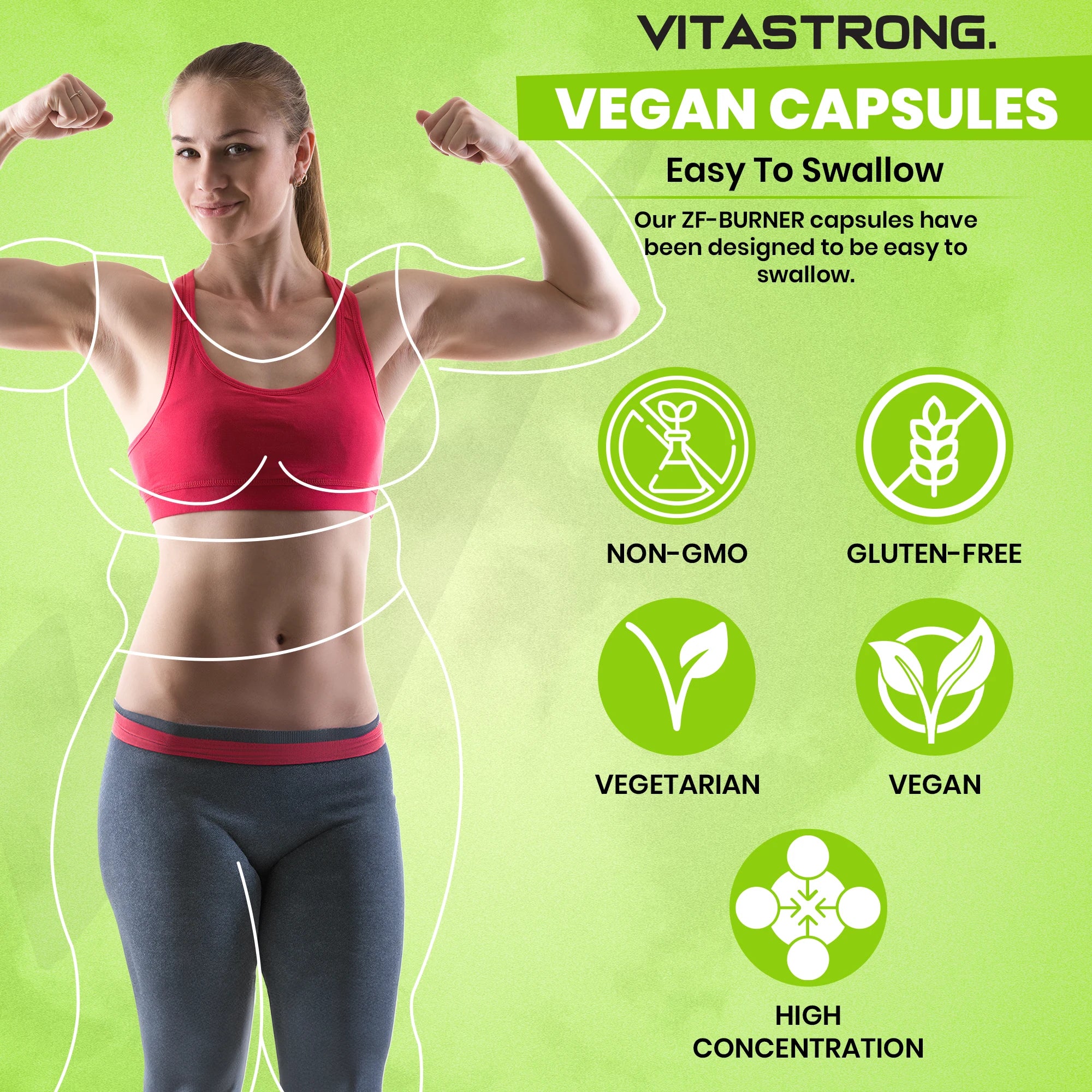Fat Burner Z-F Vitastrag-Slimming Capsules, Fat Burn Supplement for Men and Women, Rhodiola Rosea, Chromium Picolinate, Caffeine, Chilli, Iodine, Vitamin B3 Pure Niacin