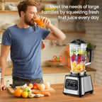 OWJHE 2700RPM 6000W Powerful Blender Mixer Juicer Smoothie Maker Table Blenders 2.5L Container Food Processor for Ice Nut Fruit