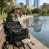 Double Layer Fishing Tackle Box Portable Waterproof Fishing Gear Storage Case with Adjustable Dividers, Rod Holders & Cup Holder