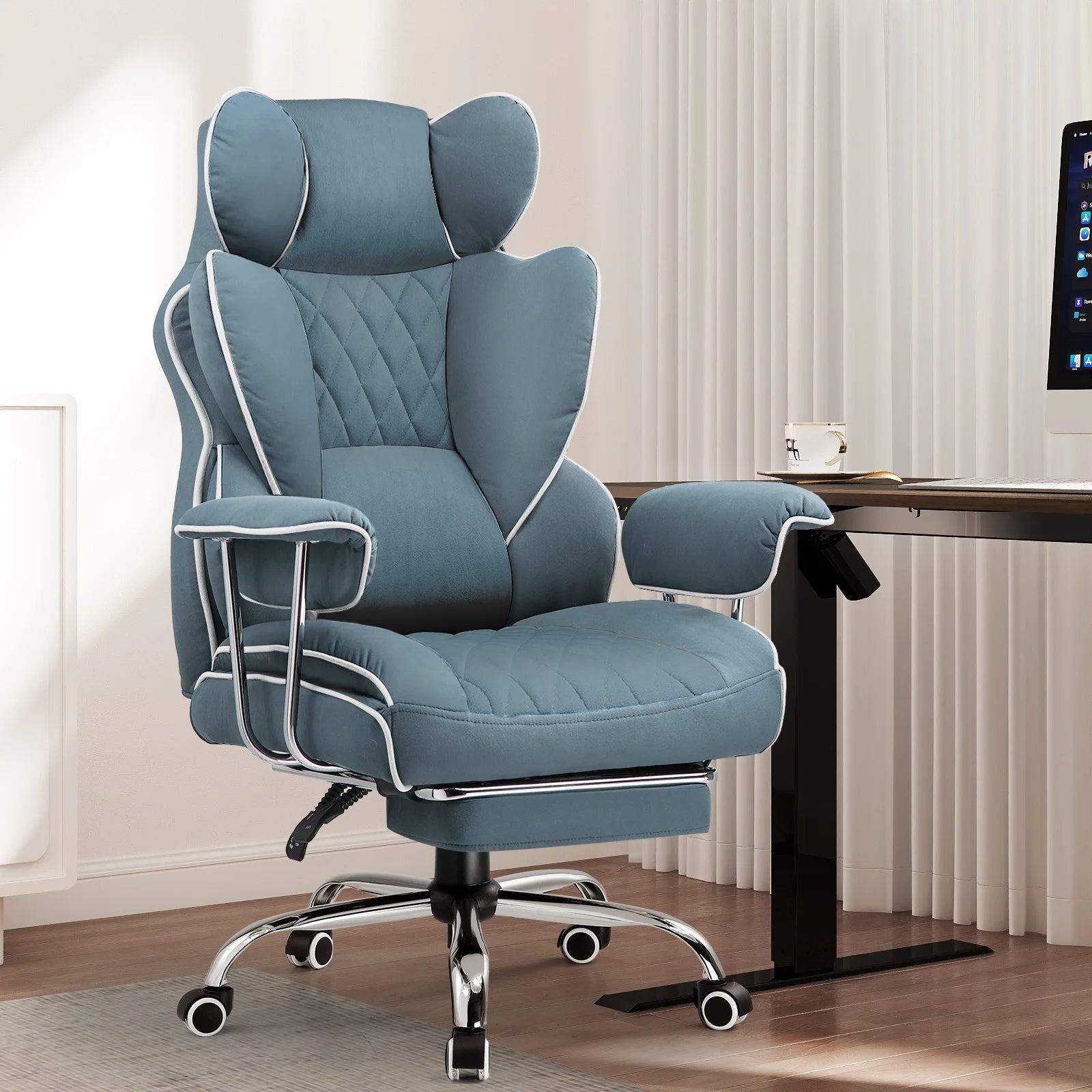 GTPLAYER Gaming chair office chair with pocket spring lumbar support, ergonomic and comfortable wide office computer chair