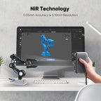 3DMakerpro Moose Lite 3D Scanner, NIR Light Source, 24-bit Color Camera, Al Visual Tracking,0.05mm Accuracy, 0.10mm Resolution