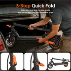 NFC Fynzo S11 Fold E-Scooter 1100W 15.6Ah 45km/h Max Speed Dual Suspension 10" Tubeless Tires 60km Range Front Suspension Fork
