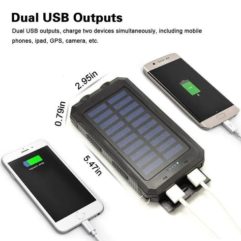 10000000mAh Solar Power Bank last 2USB LED Battery Charger For Cell Phone