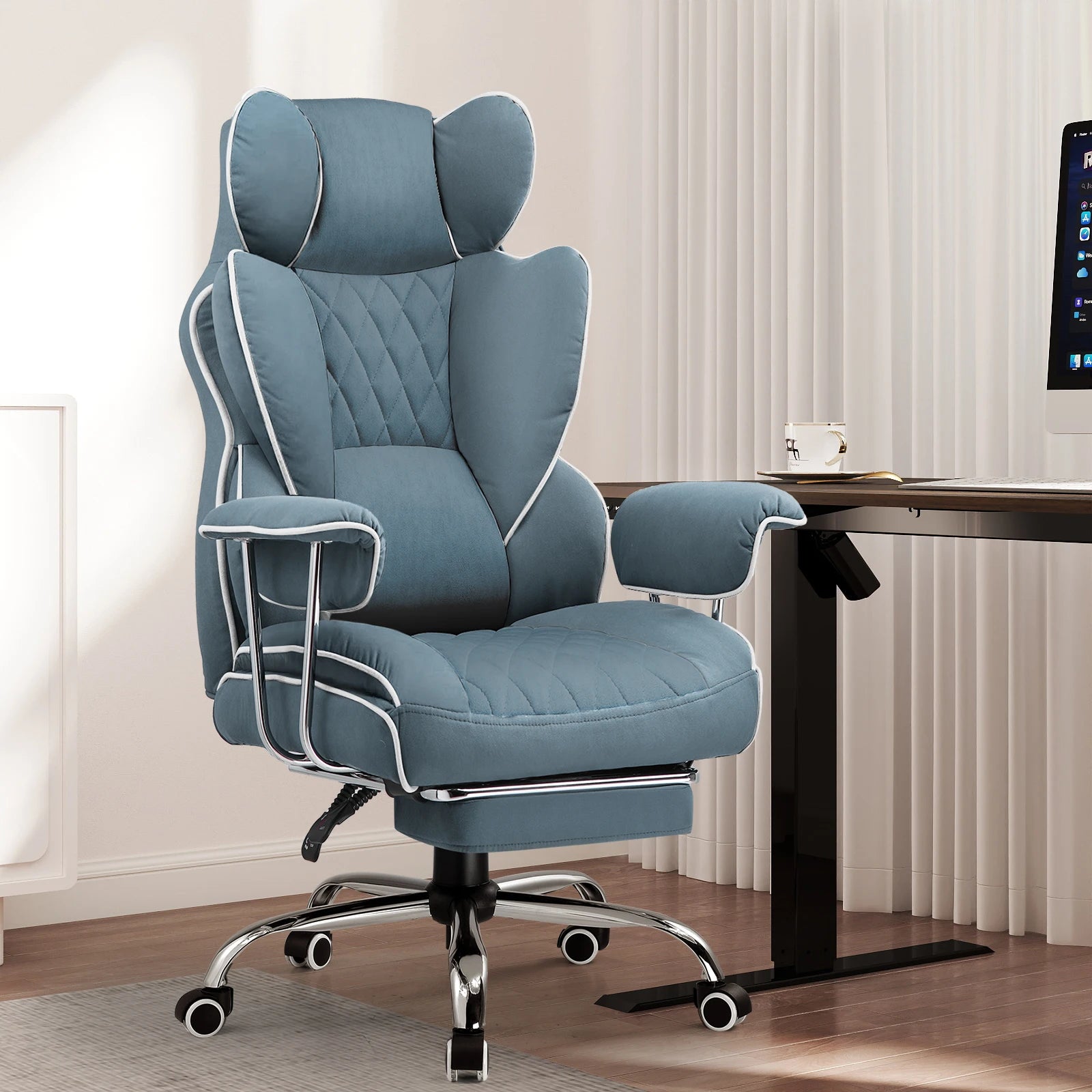 GTPLAYER Gaming chair office chair with pocket spring lumbar support, ergonomic and comfortable wide office computer chair
