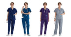 V-neck Medical Uniform Sets for Women Triangle Ring Heather Slim Nursing Outfits Dental Hospital Working Suits 202