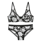 DaiNaFang New Sexy High Quality Women Ultra Thin Thick 75-95 BCDE Cup Bra Sets Lace Push Up Underwear Panties Plus Size Lingerie