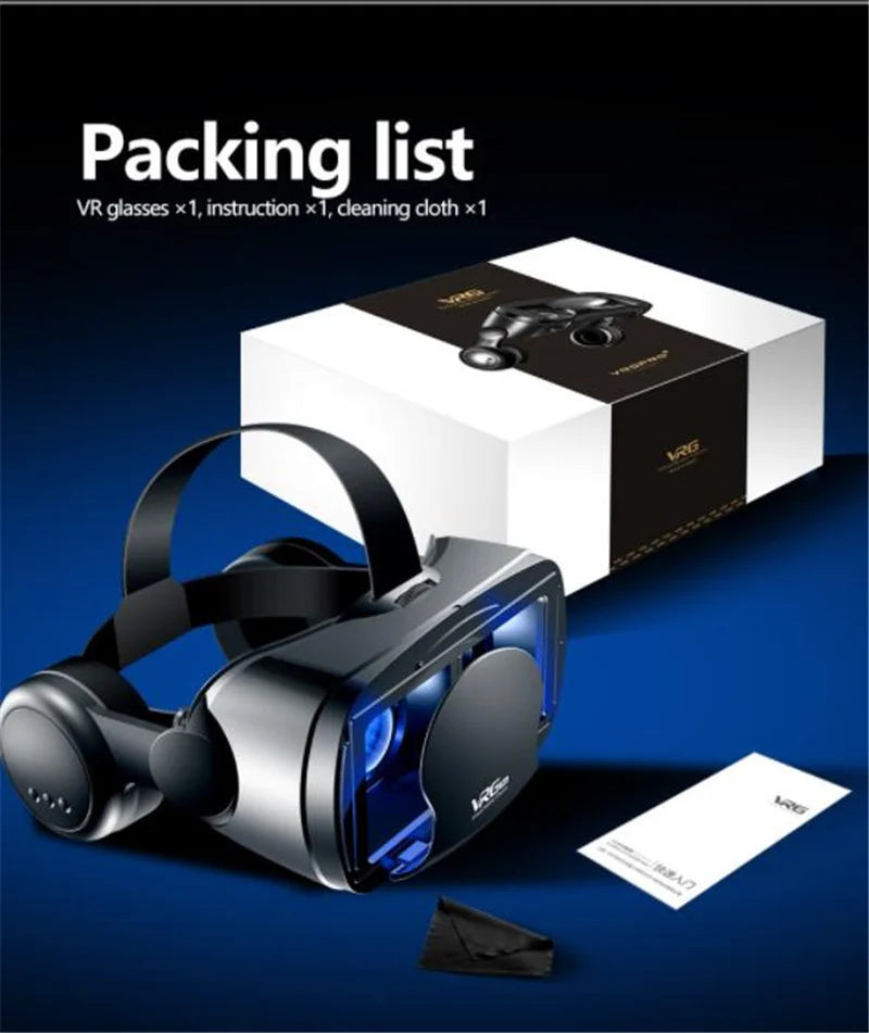 Virtual Reality VR Glasses IMAX Huge Screen HD 3D Glasses Google Cardboard Box VR Headset Helmet for 5-7" Phone,Support Gamepad