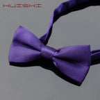 HUISHI 34 Colors Solid Fashion Bowties Groom Kids Formal Colourful Children Cravat Green Marriage Butterfly Wedding Bow ties