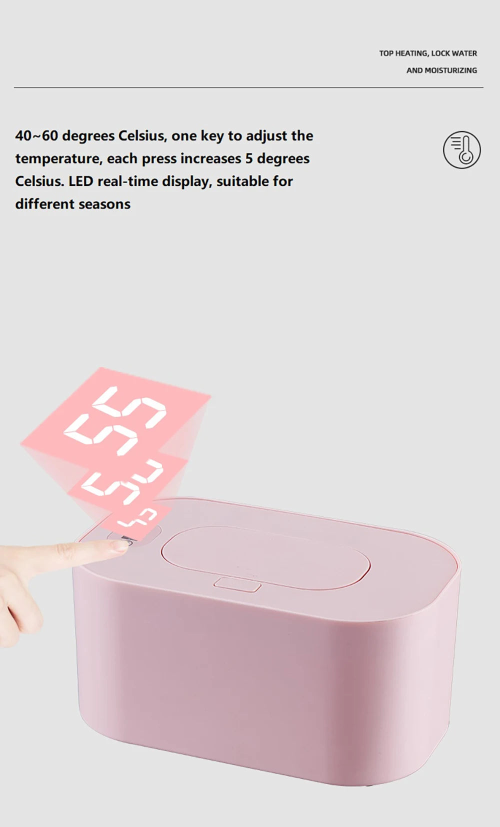 New Baby Wipe Warmer Heater Wet Towel Dispenser Napkin Heating Box Home/Car Use Mini Wipe Warmer Case Disinfecting Wipes