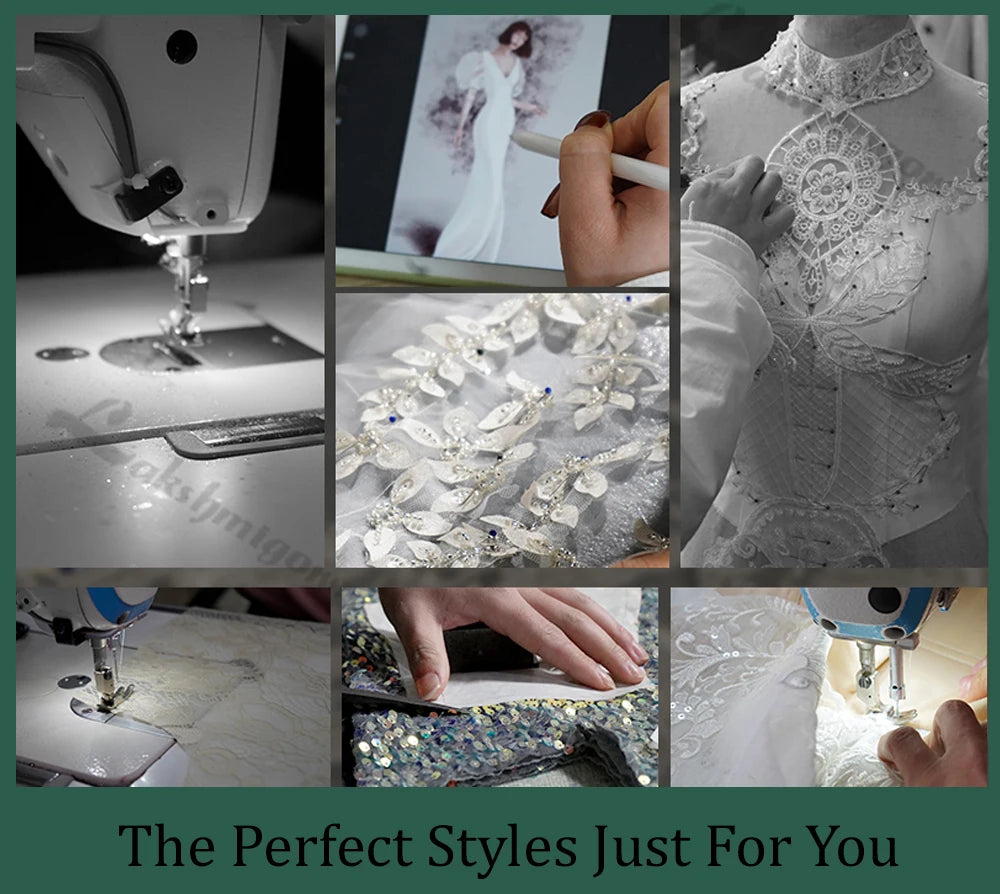 Lakshmigown A-Line Plunging V-neck Lace Appliques Long Sleeves Wedding Dress 2026 Floor-length Backless Bridal Gown Customized
