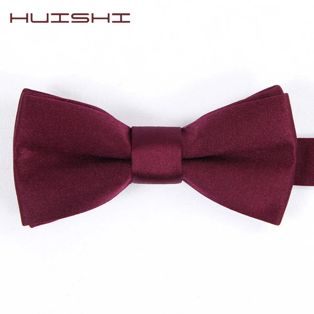 HUISHI 34 Colors Solid Fashion Bowties Groom Kids Formal Colourful Children Cravat Green Marriage Butterfly Wedding Bow ties
