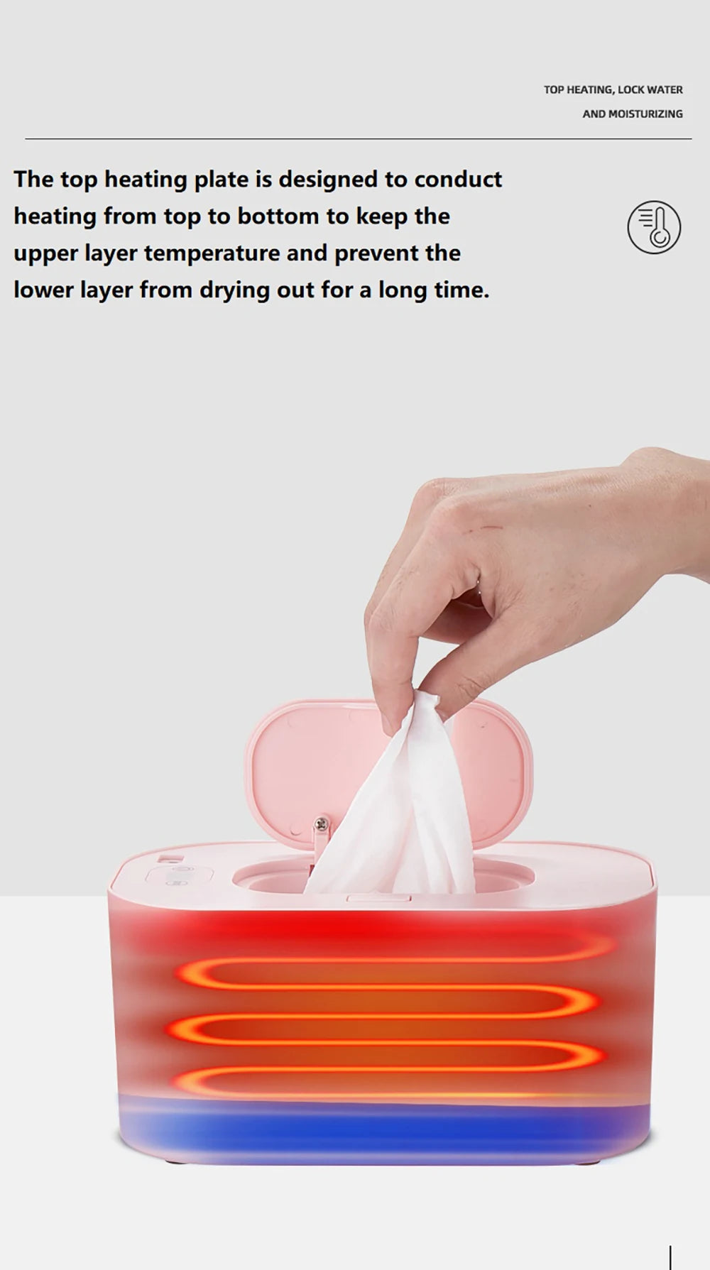 New Baby Wipe Warmer Heater Wet Towel Dispenser Napkin Heating Box Home/Car Use Mini Wipe Warmer Case Disinfecting Wipes