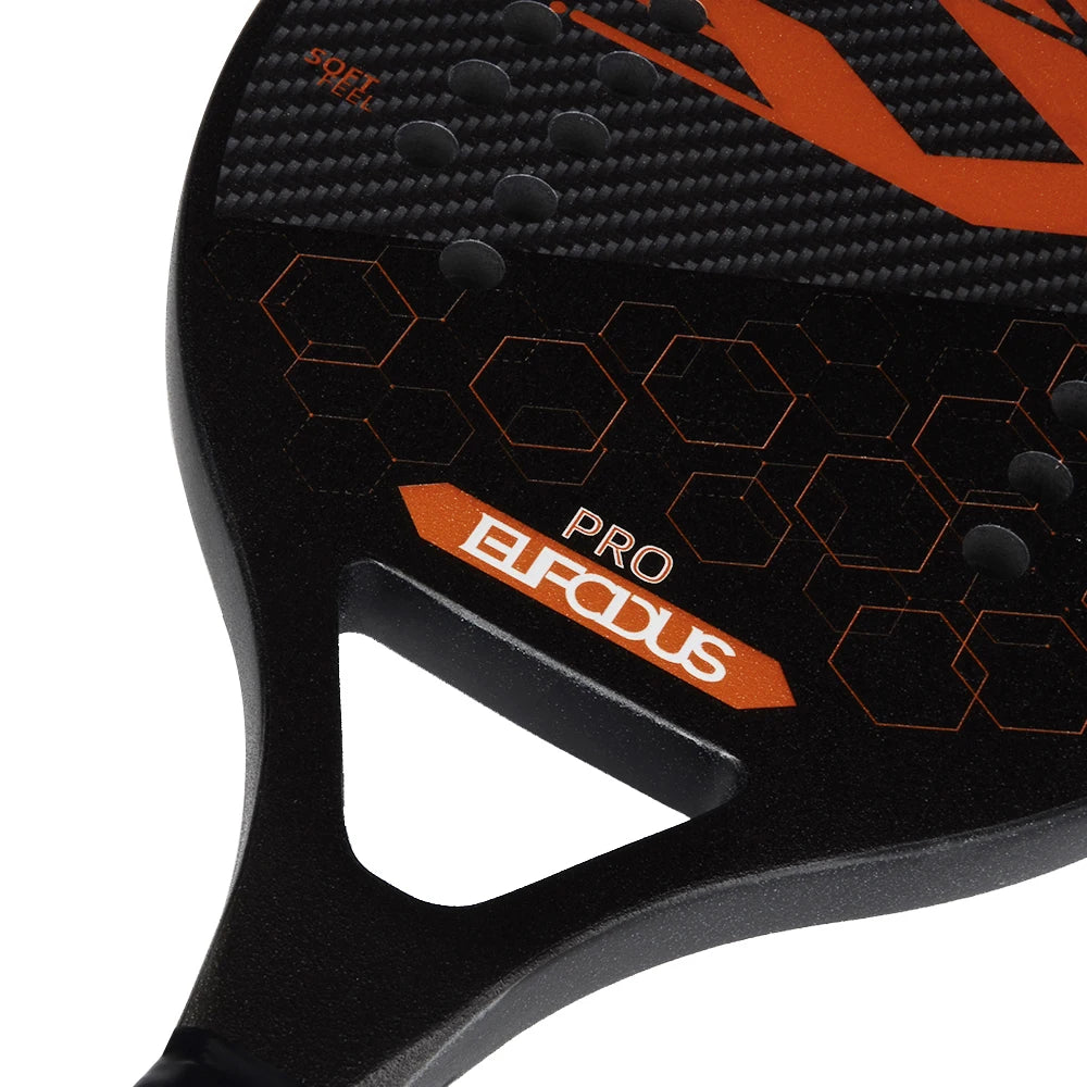Full Carbon 3K Fiber Beach Tennis Racket Rough Surface Professional Racquet for Men and Women with Protective Bag Cover