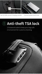 BANGE Hot Chest Bag New Anti-thief Men Crossbody Bag Waterproof Shoulder Bags USB Charging Short Trip For Male Travel Pack