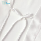 Solid 8209 Bride Wedding Robe Set Women Sleepwear Triangle Lace  Bridesmaid Satin Robe
