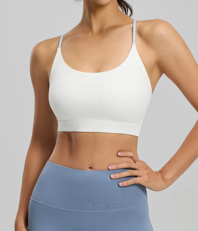 Six-string Cross Back Sports Bra for Women-summer  Thin Style Spandex/Polyester UV protection Suitable for Yoga Fitness
