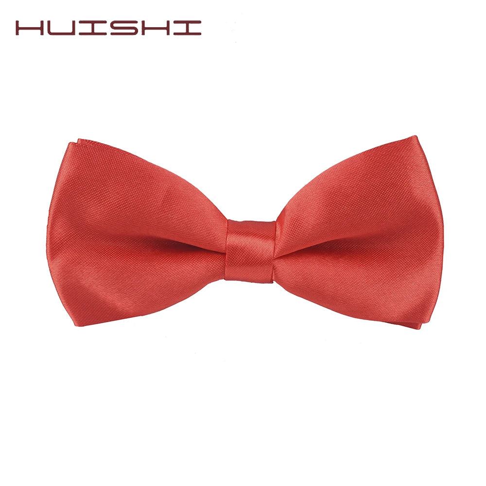 HUISHI 34 Colors Solid Fashion Bowties Groom Kids Formal Colourful Children Cravat Green Marriage Butterfly Wedding Bow ties