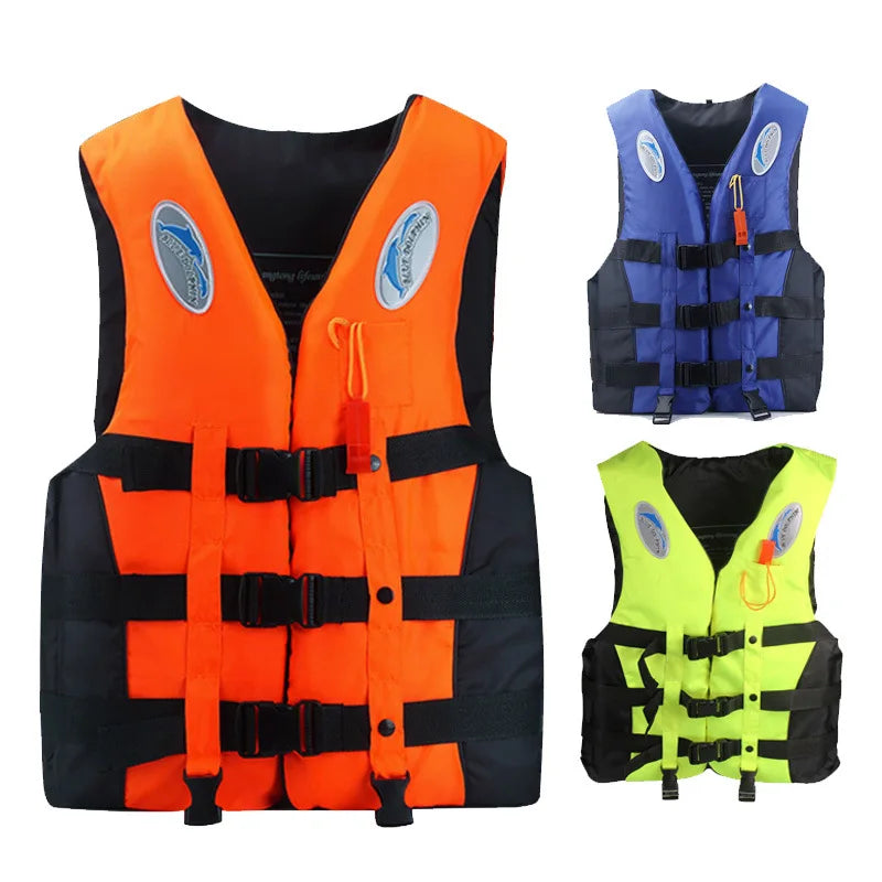 Outdoor Adult  Swimming Life Jacket Adjustable Buoyancy Survival Suit Polyester Children Life Vest With Whistle Main image
